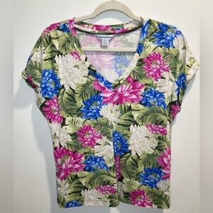 Tommy Bahama Floral Print V-Neck Tee – Women’s XS